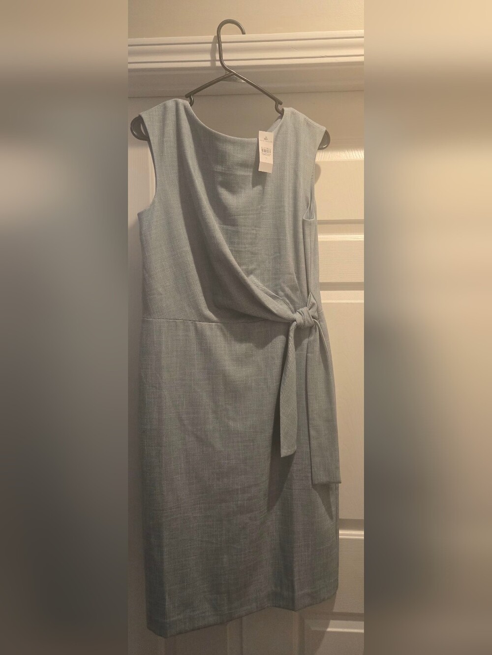 Ann Taylor Sleeveless Dusty Blue Shift Dress with Side Tie - Picture 1 of 4